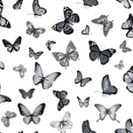 ESTAhome Tapet Fjärilar Svart/Vit tapet fjärilar - svart och vitt EW138512