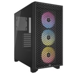 CORSAIR 3000D RGB AIRFLOW - Mid tower - ATX étendu - panneau latéral fenêtré (verre trempé) - pas d'alimentation (ATX) - noir - USB/Audio