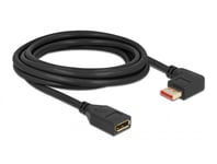 DELOCK – DisplayPort extension cable male 90° left angled to female 8K 60 Hz 3 m (87076)