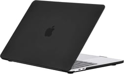 Mat Coque Macbook Pro 13 Pouces M2 M1 2022-2016 A2338 A2289 A2251 A2159 A1989 A1706, Plastique Case Rigide Étui Pour Macbook Pro 13 Avec Touch Bar - Noir Mat Transparent