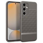 Caseology Parallax Coque arrière Compatible avec Samsung Galaxy S24 FE 5G [Conception Ergonomique 3D Hexa Cube] S24 FE Back Cover (TPU et PC | Ash Gray)