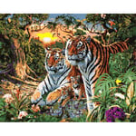 PAWANG Digital oil painting tiger digital oil painting on the canvas room decoration animal DIY digitalFramed/Frameless 40*50cm