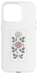 Coque pour iPhone 15 Pro Max Rose florale botanique, style minimaliste, roses d'amour