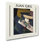 Journal By Juan Gris Exhibition Museum Classic Painting Canvas Wall Art Print Ready to Hang, Framed Picture for Living Room Bedroom Home Office Décor, 14x14 Inch (35x35 cm)