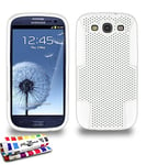 Coque Rigide Ultra-Slim SAMSUNG GALAXY S3 / I9300 [L'Alveolia Cross Premium] [Blanc] de MUZZANO + STYLET et CHIFFON MUZZANO® OFFERTS - La Protection Antichoc ULTIME, ELEGANTE ET DURABLE pour votre SAMSUNG GALAXY S3 / I9300