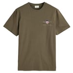 GANT Men's Reg Archive Shield Emb Ss T-shirt T-Shirt , Juniper Green,XXL