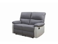 Canapé relax "Lincoln"  147 x 89 x 103 cm  2 places  Blanc  gris clair