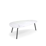 EMU - Terramare Large Coffee Table, Frame: Black, Top: Porcelain Stoneware, Statuario White - Soffbord utomhus - Alfredo Chiaramonte,Marco Marin - Svart - Metall/Sten