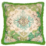 Mandala Life ART Bohemian Yoga Decor Housse de Coussin de Méditation - 65 cm - avec Frange Vintage - Taie d'oreiller Del Sol - Carrée - Zafu décoratif en Coton imprimé