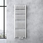 Doporro Radiateur de Salle de Bain Sèche-Serviette 140x50cm Radiateur Tubulaire Vertical Chauffage à Eau Chaude Blanc