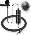 Lvm1 Micro Cravate Avec 1 Bonnette Anti-Vent, Audio Enregistrement Microphone Caméras À Condensateur Pour Iphone Smartphone Pc Appareil Photo De Sony Nikon Olympus Canon Caméscopes