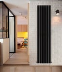 NRG Modern Vertical Flat Panel radiators | Black 1800 x 408 mm Double Column Designer Bathroom Radiator Heater