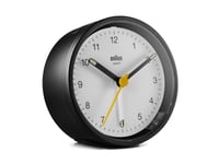 Braun Bc12bw, Quartz Vekkerklokke, Rund, Sort, Hvit, 12 Timers, Alarm, Batteri