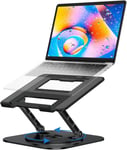 Support Ergonomique Pour Ordinateur Portable Avec Base Rotative À 360°, Support Pliable Pour Ordinateur Portable, Compatible Avec Macbook Air Pro, Dell Xps, Et Autres Ordinateurs P[ADP2207750]