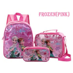 Frozen Ryggsäck Skolväska 3 Pack Födelsedagspresent Rosa 500