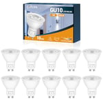 COTLEDL GU10 LED Bulbs Cool White, 5W 500 Lumen Spotlight Bulbs 6000K, Equivalent 50W Halogen, Non-Dimmable Non-Flicker Energy Saving Light Bulb,10 Pack