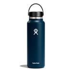 HYDRO FLASK - Water Bottle 1180 ml (40 oz) - Vacuum Insulated Stainless Steel Water Bottle with Leak Proof Flex Cap and Powder Coat - BPA-Free - Wide Mouth - Indigo