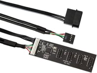 Câble d'extension répartiteur USB 2.0 9 broches 10 broches 1 vers 4 femelles avec connecteur d'alimentation IDE 5 V Multilier