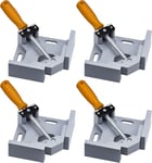 Lot de 4 Pince à Angle Droit 90 Degrés, Serre Joint Menuisier, Pince de Serres-Joints Mâchoire Pivotante Réglable, Outils à Mainpinces d'Angle pour Bois, Métal, Verre