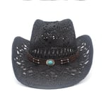 Miehet Naiset Olki Western Cowboy Hatut Leveälieriset aurinkohattu Summer Caps Sombrero Travel Sunbonnet Street Style Beach Koko US 7 1 4 UK L