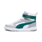 PUMA Mixte Enfant Rbd Game Jr, Puma White Malachite Cool Mid Gray Gold, 37.5 EU