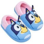 Bluey Shoes Kids Slippers Girls 3D Non-Slip Children Warm Slippers Boys Girls Nursery Slippers Cute Kids House Slippers Size 6-13 Soft Plush Kid’s Footwear Slip On Shoes (Blue/Pink, 13 UK)