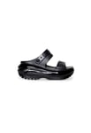 Crocs Women's Black Rubber Platform Clip Sandals In Black