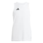adidas Boys Junior Adizero Team Singlet T-Shirt, 15-16 Years White/Black