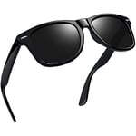 Joopin Vintage Lunette de Soleil Noir Carrée Polarisée Pour Homme et Femme et Lunette de Soleil Opaque Pour Conduite