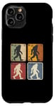 Coque pour iPhone 11 Pro Vintage Bigfoot Silhouette Style 4 fonds Drôle Bigfoot