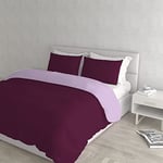 Italian Bed Linen Parure Housse de Couette pour lit Double 250 x 200 cm 250 x 200 cm Lila/Prune