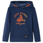 Sweatshirt À Capuche Pour Enfants Mélange Bleu Marine Et Orange 128