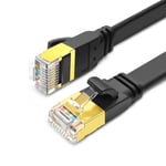 Cat 8 Cable Ethernet 3m, 40Gbps Câble Internet Haut Débit 2000MHz SFTP Blindé LAN Câble Réseau Plat Cable RJ45 Cat8 3m pour PS5, Routeur, Modem, Switch, TV, PC (Noir)