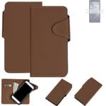 Protective cover for Nokia C2 2nd Edition flip case faux leather brown mobile ph