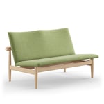 House of Finn Juhl - Japan Sofa 2-seater, Clear oiled oak, Cat. 1 Remix 933 - Soffor - Finn Juhl - Grön,Träfärgad