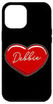 Coque pour iPhone 15 Plus Debbie Cœur dessiné à la main avec inscription « First Name Hearts I Love Debbie »