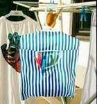 1pce Fabric Clothes Peg Bag with Hanger Laundry Washing Hanging Storage Basket