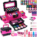 Maquillage Enfant Fille - Maquillage Enfant Jouet Filles,Kit de Maquillage Enfant Fille,Non Toxique Lavable Coffret Maquillage Enfant Filles Cadeau de Noël Anniversaire Fille4-12 Ans