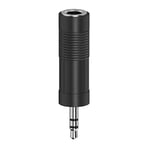 Hama Adaptateur Jack 6.35 3.5 (Adaptateur Jack 6.3mm Femelle vers 3.5mm Mâle, Stéréo, Garantie 10 Ans, Prise Casque, Audio Connecteur Stéréo, Idéal Mélangeur Audio/Piano électrique/Clavier) Noir