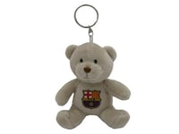 CyP Brands- FC Barcelone, porte-clés, pendentif sac à dos, peluche, ours, couleur beige, produit officiel, beige, Estandar