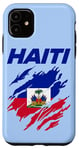 Coque pour iPhone 11 Drapeau Haïtien, supporter Haïti