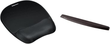 Fellowes Memory Foam Optical Friendly Mouse Mat with Wrist Support, Black & Mem