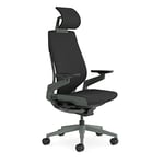 Steelcase Gesture, chaise de bureau ergonomique avec accotoirs à 360°, soutien lombaire 3D Live Back et têtière réglable Onyx, 66 x 62.5 x 107, Noir