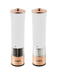 Tower Rose Gold Electric Salt And Pepper Mill &Ndash; White