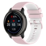 Garmin Vivoactive4 45mm / Venu 2 - Silikonrem 20mm - Rosa/Vit