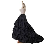 Jupon Long Cerceau Noir,Crinoline,Robe De Rh,Jupe,Sous-Jupe,Accessoires De Mariage,Mariage