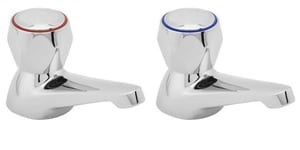 Deva DCM102 Profile Chrome Bath Hot & Cold Round Handle Taps