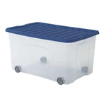 Sundis Ventilo 50L Boîte de Rangement avec Roues et Couvercle Clipsable. Couleur Bleu