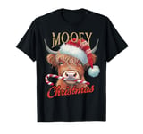 Mooey Christmas Funny Santa Highland Cow Scottish Cow Xmas T-Shirt