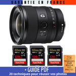 Sony FE 20mm f/1.8 G + 3 SanDisk 128GB Extreme PRO UHS-II SDXC 300 MB/s + Guide PDF ""20 TECHNIQUES POUR RÉUSSIR VOS PHOTOS